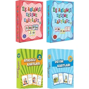 Atasözü ve Deyim Kartları - Eş Anlamlı Kelime Kartları 4'lü Set