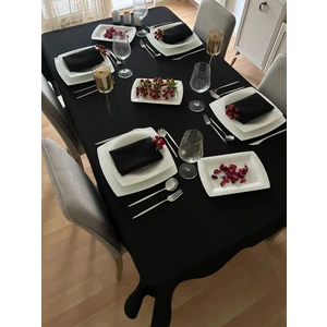 Meral Kurşun Collection Meral Kurşun Collection Linen Keten Masa Örtüsü Siyah 13 Parça