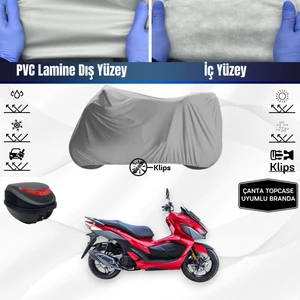 Ultra Shop Sym Jet x 125 Uyumlu Motosiklet Brandası Arka Çanta Topcase Uyumlu Motor Brandası