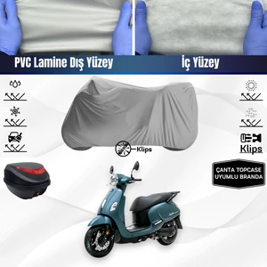 Ultra Shop Sym Fiddle Iv 125 Uyumlu Motosiklet Brandası Arka Çanta Topcase Uyumlu Motor Brandası