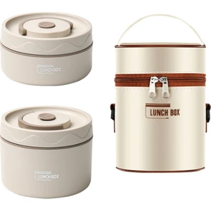 Sunshine Shopping 420ML 550ML Iki Parçalı Set Paslanmaz Çelik Öğle Yemeği Kutusu Çift Katmanlı Yuvarlak Gıda Sınıfı Kapaklı Öğle Yemeği Kutusu (Yurt Dışından)
