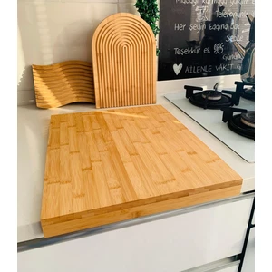Tezgah Üstü Bambu Kesim Tahtası - Sunum Tahtası 38 cm x 45 cm