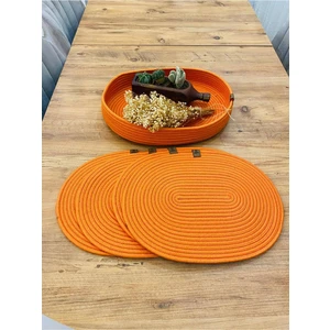 BDZ Deri Hasır Jüt Sunum Tabak Altlığı  Amerikan Servis Oval Supla ve Sepet 5 Li