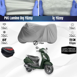 Ultra Shop Tvs Jupiter Uyumlu Motosiklet Brandası Arka Çanta Topcase Uyumlu Motor Branda