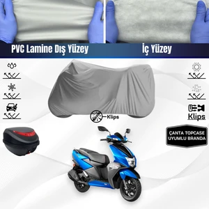 Ultra Shop Tvs Ntorq 125 Uyumlu Motosiklet Brandası Arka Çanta Topcase Uyumlu Motor Branda