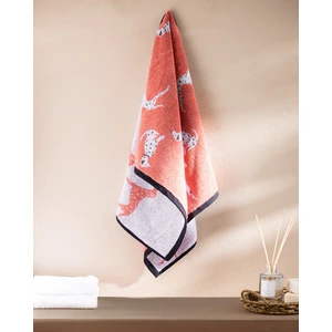 Dalmatien Ipliği Boyalı Yüz Havlusu - Somon - 50X85 cm