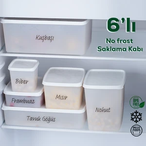 1155 Alaska No Frost -20°c 6lı Dondurucu Saklama Kabı Etiketli Gıda Erzak Saklama Kabı