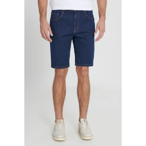 Altınyıldız Classics Erkek Koyu Lacivert Slim Fit Dar Kesim Pamuklu Esnek Denim Şort