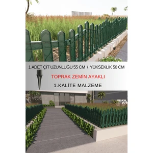 Dekoratif Plastik Bahçe ve Peyzaj Çiti 1 ADET ÇİT (Y: 50 CM / G: 55 CM) TOPRAK AYAKLI