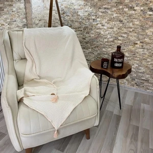 Rozet Tekstil Koltuk Şalı – Tv Battaniyesi  Pamuk Doğal 4 Katlı Müslin Kumaş