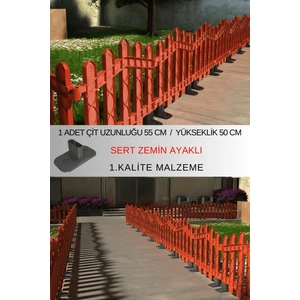 Dekoratif Plastik Alan Oluşturma ve Bahçe Çiti 1 ADET ÇİT (Y: 50 CM / G: 55 CM) SERT ZEMİN AYAKLI