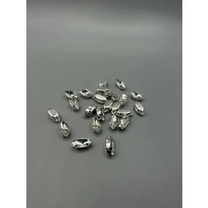 Egem Aksesuar 7X15(1.5 Cm) Mekik Kasalı Dikme Cam Taş 100 Adet Beyaz