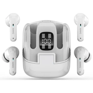 Dx-16 Bluetooth 5.5 Kablosuz Gürültü Önleyici Kulaklık (4 Adet Kulaklık) LED Dijital Ekranlı - Beyaz (Yurt Dışından)