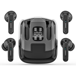 Dx-16 Bluetooth 5.5 Kablosuz Gürültü Önleyici Kulaklık (4 Adet Kulaklık) LED Dijital Ekranlı - Siyah (Yurt Dışından)