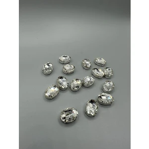 Egem Aksesuar 13X18(1.8CM) Kasalı Dikme Oval Cam Taş 15 Adet
