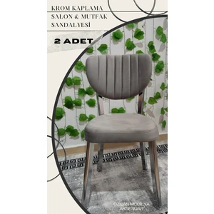 Özcan Mobilya Aksesuar 2 Adet Krom Metal Ayak Elma Mutfak Salon Sandalyesi Kafe Restoran Sandalyesi Metal Demonte Sandalye