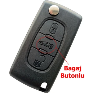 Peugeot Partner 207 208 308 407 508 3 Tuşlu Kumanda Anahtar Kabı Pil Yataksız Logolu