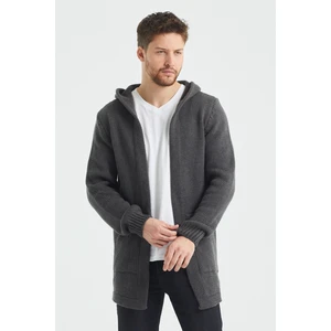 Tarz Cool Erkek Füme Desenli Triko Hırka- HRK8085R01S