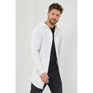 Tarz Cool Erkek Beyaz Desenli Triko Hırka - HRK8085R04S