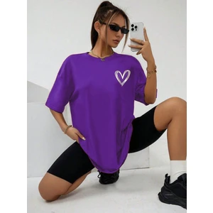 Mini Kalp Baskılı Unisex T-Shirt