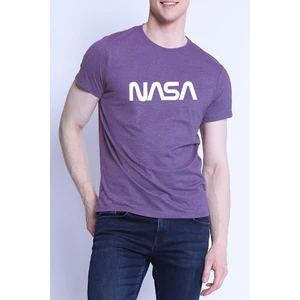 Unisex Nasa Baskılı Siyah T-Shirt