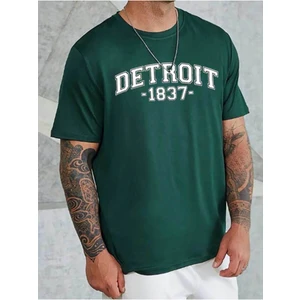 Unisex Detroit Baskılı T-Shirt