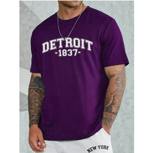 Unisex Detroit Baskılı T-Shirt