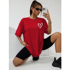 Mini Kalp Baskılı Unisex T-Shirt