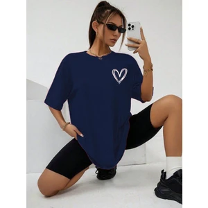 Mini Kalp Baskılı Unisex T-Shirt