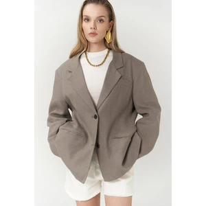Brenna Füme Keten Blazer