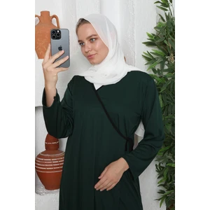 Yandan Bağlamalı Pamuklu Kadın Namaz Elbisesi Çift Bağcıklı Tesettür Elbise
