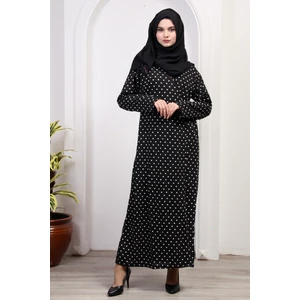 Yandan Bağlamalı Pamuklu Kadın Namaz Elbisesi Çift Bağcıklı Tesettür Elbise