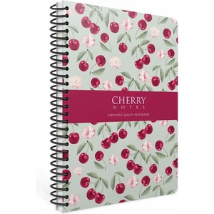Cherry Spiralli Turkuaz Sert Kapak 120 Yaprak 17 x 24 cm Çizgili Defter