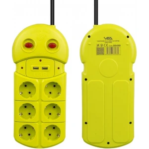 VE-970USB 6'lı 2 Usb'li 1.5 Metre Grup Priz