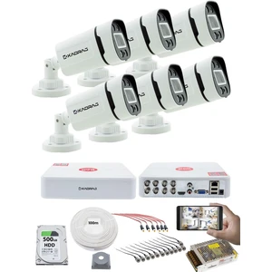 6 Kameralı Set 5mp Sony Seculensli 1080P, 4 Warm Led, Gece Renkli, Full Hd Ahd Güvenlik Kamerası Seti, Colorvu, V1