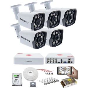 5 Kameralı  Set - 5mp Sony Seculensli 1080P Full Hd Ahd, 8 Ultra Warm Led, Gece Renkli, Colorvu Teknolojisi, Metal V1
