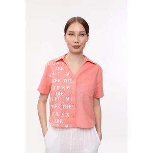Kısa Kol Yazılı Gömlek