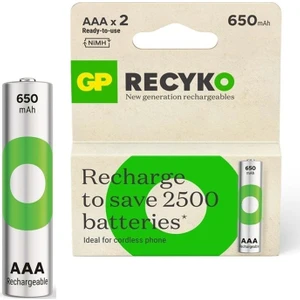 Gp Recyko 65AAAHCER21 Şarjlı Pil Aaa Ince Kalem 650 Mah Ni Mh 2'li Paket