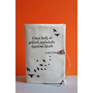Cemal Süreya Kitap Kılıfı 31x22 cm Su İtici ve Leke Tutmaz Kumaş Aksesuarı