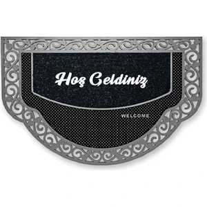 M&H Quality Dekoratif Siyah Kapı Önü Paspası Hoş Geldiniz Yazılır Yıkanabilir Toz Alıcı Halı Kapı Önü Paspası
