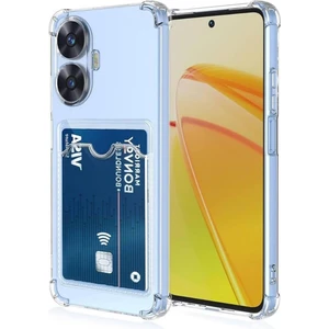 Realme C55 Kılıf Darbe Emici Köşe Korumalı Kartlıklı Cüzdanlı Silikon Kapak