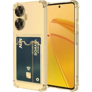 Realme C55 Kılıf Darbe Emici Köşe Korumalı Kartlıklı Cüzdanlı Silikon Kapak