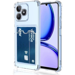 Realme C53 Kılıf Darbe Emici Köşe Korumalı Kartlıklı Cüzdanlı Silikon Kapak