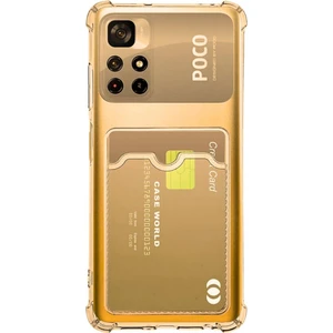 Poco X4 Pro 5G Kılıf Darbe Emici Köşe Korumalı Kartlıklı Cüzdanlı Silikon Kapak