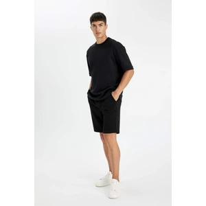 Regular Fit Cepli Basic Düz Bermuda Şort D7933AX24SM