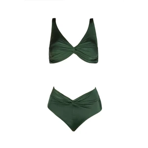 Kadın Yüksek Bel Yeşil Bikini Takımı