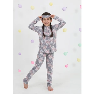 Luggi Baby Bebe Yaka Düğmeli Kız Çocuk Pijama Takımı