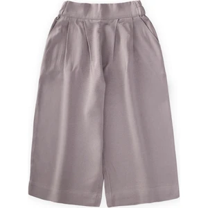 Pileli Bol Pantolon 2-7 Yaş Açık Gri