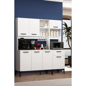 Avm Park Riva Çok Amaçlı Rb1 Beyaz Fırın Bölmeli Askılı Raflı Airfry Dolabı Kahve Köşesi