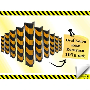 Oval Kolon Köşe Koruyucu - Otopark Köşe Koruyucu Kauçuk (10ADET)